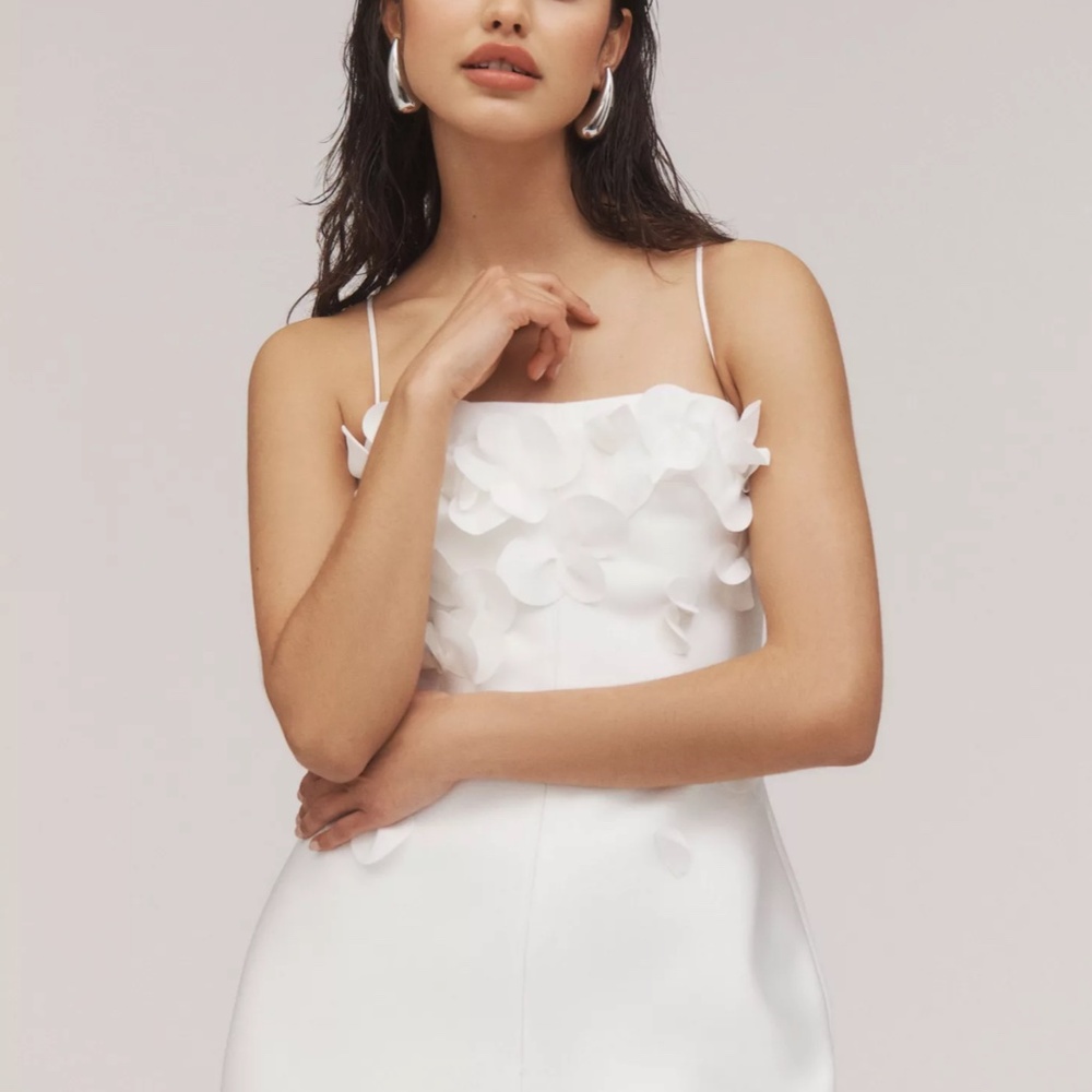 Acler 'Castleford' 3D Floral Column Midi Dress in Ivory (NWT) - Picture 3 of 5